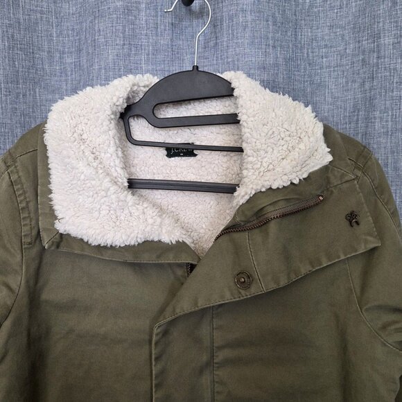 J CREW Short Field Jacket Women’s S Utility Bomber Fleece Lined Khaki Green - Picture 3 of 6